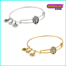 New Hot Selling Custom Zinc Alloy Charm Brass Wire Bangle